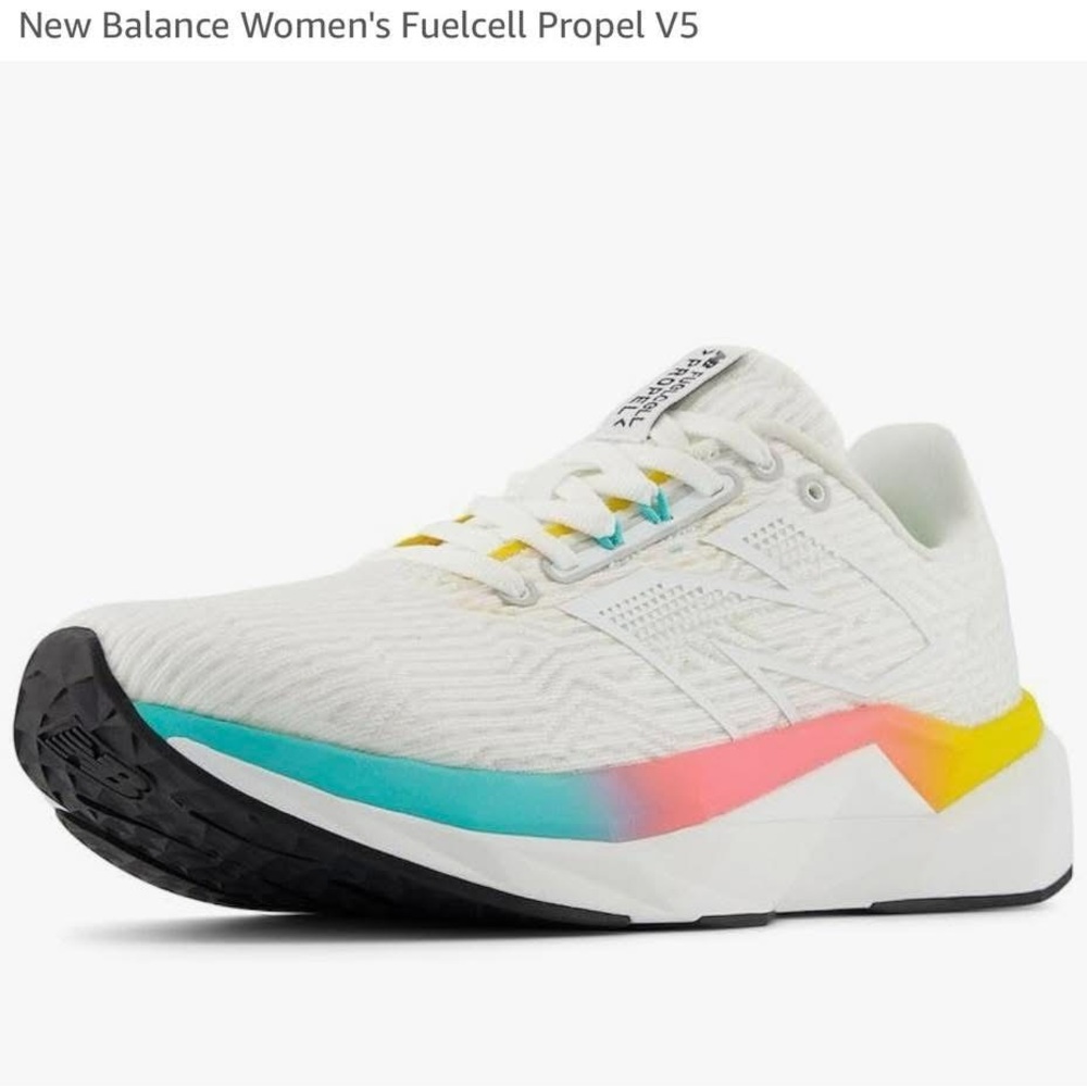 New Balance White and Yellow Athletic Shoes FuelCell Technology